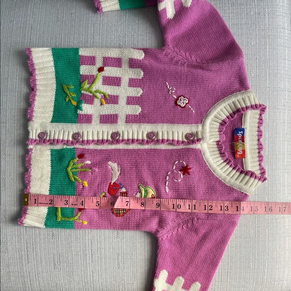 Pink Cardigan Sweater Vintage feel Girls Sportking - Picture 5 of 7